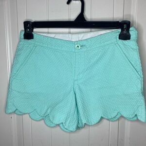 Lilly Pulitzer Aqua Scalloped Women Shorts